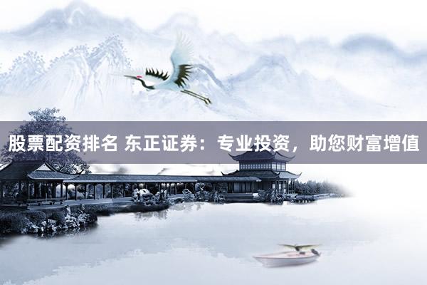 股票配资排名 东正证券：专业投资，助您财富增值