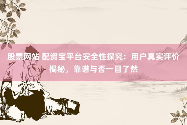 股票网站 配资宝平台安全性探究：用户真实评价揭秘，靠谱与否一目了然