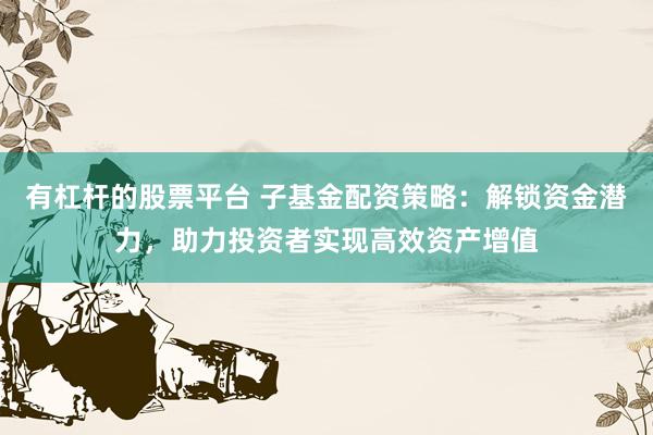 有杠杆的股票平台 子基金配资策略：解锁资金潜力，助力投资者实现高效资产增值