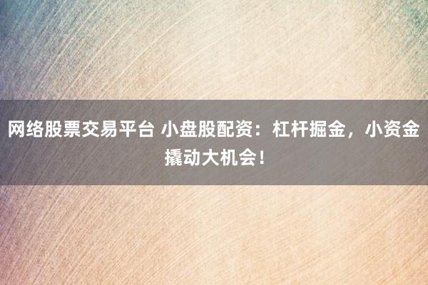 网络股票交易平台 小盘股配资:杠杆掘金,小资金撬动大机会!