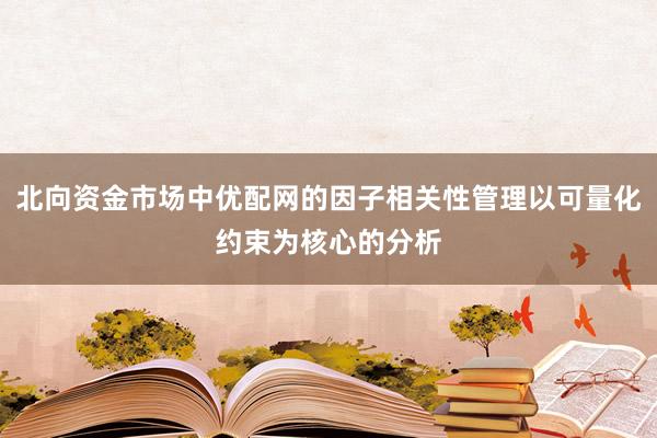 北向资金市场中优配网的因子相关性管理以可量化约束为核心的分析
