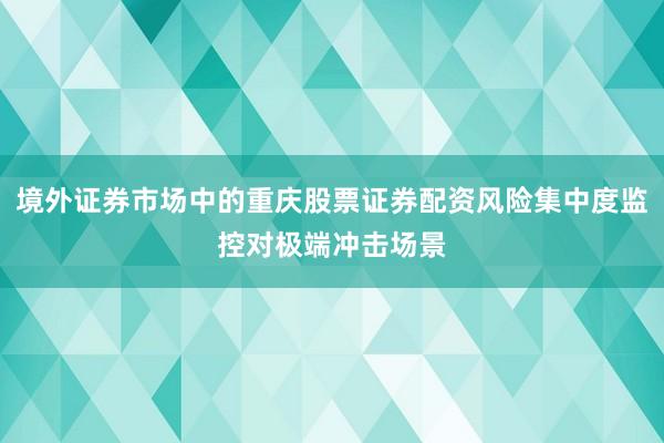 境外证券市场中的重庆股票证券配资风险集中度监控对极端冲击场景